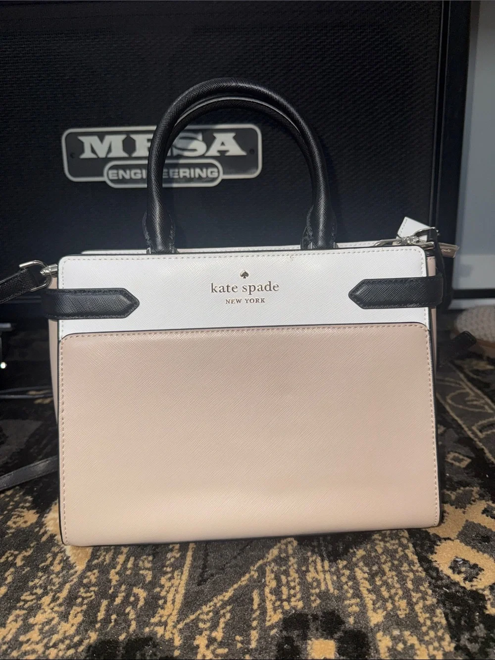 kate spade Two-Tone Blush, White & Black Satchel